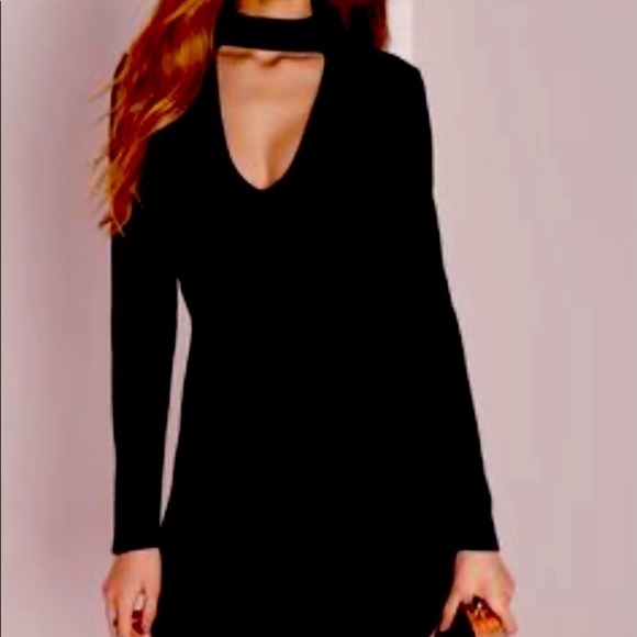 Carmelitta Choker Style V-neck Dress - Picture 1 of 12